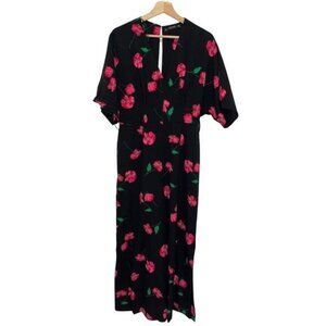 NWT Zara Floral Black Jumpsuit  Women size Large